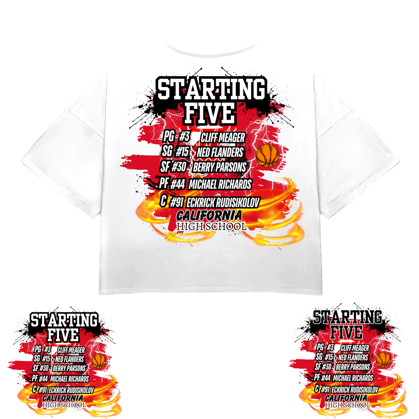 starting five editable basketball design for t shirt